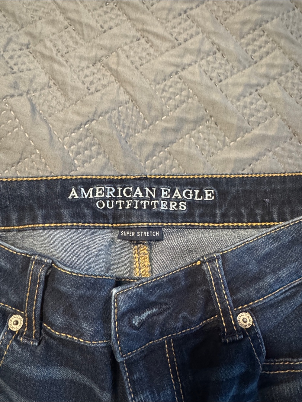 American Eagle Outfitters Dark Indigo Frayed Hem Denim Shorts - Picture 4 of 5